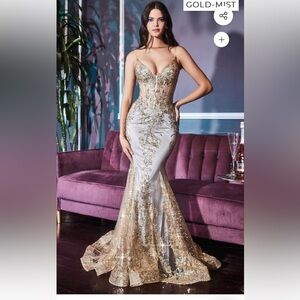 New gold-mist prom dress